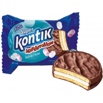 Печиво затяжне глазуроване «Super Kontik» з начинкою маршмелоу 30 г (24шт)