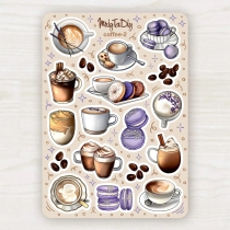 Стікер лист з наклейками "MriyTaDiy, модель "Coffee-2"