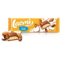ШОКОЛАД Lacmi Cool-Nut-Coconut молочний з мигдалем та кокосом ВКФ 280г /12шт