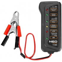 Тестер акумулятора Neo Tools, 12В, 2 затискачі типу "крокодил"