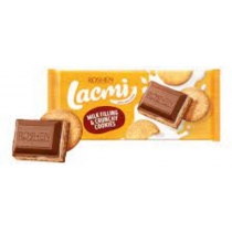 ШОКОЛАД Lacmi молочний з шоколадно-горіховою начинкою та печивом ВКФ 290г /12шт