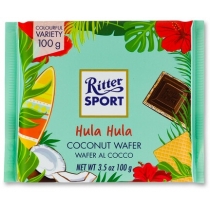 Шоколад молочний Ritter Sport з начинкою кокос-вафля 100 г