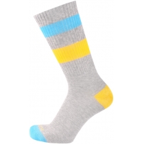 Шкарпетки жіночі демісезонні бавовняні,з жовтою та блакитною полосами DUNA 3342; 23-25; світло-сірий