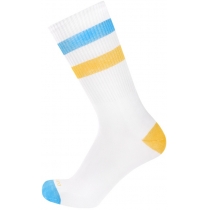 Шкарпетки чоловічі демісезонні бавовняні,з жовтою та блакитною полосами DUNA 2241; 27-29; білий