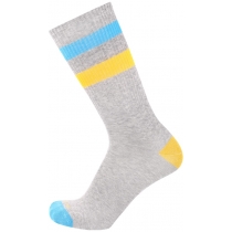 Шкарпетки чоловічі демісезонні бавовняні,з жовтою та блакитною полосами DUNA 2241; 25-27; світло-сір
