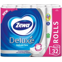 Туалетний папір 3 шари Zewa Deluxe 32 рулони білий