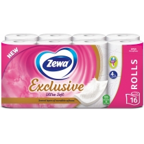 Туалетний папір 3 шари  Zewa Exclusive ultra soft 16 рулонів білий