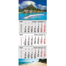 Календар квартальний настінний на 3 пружини 2024 Пляж