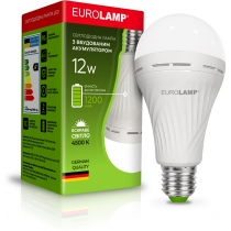 Лампа EUROLAMP LED з акумулятором A70 12W E27 4500K (100)