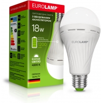 Лампа EUROLAMP LED з акумулятором A90 18W E27 4500K (50)