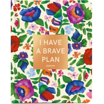 Блокнот для планування  "I HAVE A BRAVE PLAN" квіти бежевий