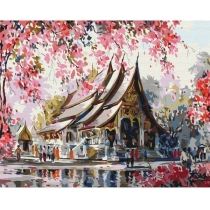 Набір, техніка акриловий живопис за номерами, "Тайський храм", 40*50 см