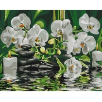 Набір, техніка акриловий живопис за номерами, "Спокій біля орхідей", 40*50 см