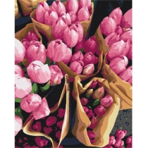 Набір, техніка акриловий живопис за номерами, "Голландські тюльпани", 40*50 см