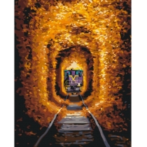 Набір, техніка акриловий живопис за номерами, "Тунель кохання та потяг", 40*50 см