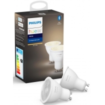 Лампа розумна Philips Hue GU10, 5.2W(57Вт), 2700K, White, ZigBee, Bluetooth, димування, 2шт
