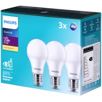Лампа світлодіодних Philips LEDBulb 9W (900lm) 3000K E27 ,набір 3шт