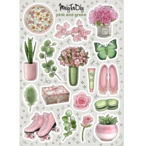 Стікер лист з наклейками "MriyTaDiy, модель "Pink and Green"