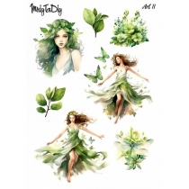 Стікер лист з наклейками  MriyTaDiy, Art-11, модель  "Феї та рослини"