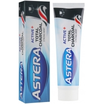 Зубна паста Astera  Active + Total  Charcoal (Комплексний догляд з активованим вугіллям) 100 мл.