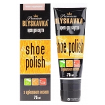 Крем для взуття з аплікатором BLYSKAVKA темно коричневий 75 мл