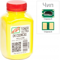 Тонер + чіп АНК для OKI C332/MC363 бутль 100г Yellow (1505324)