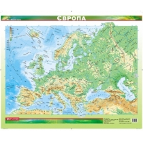 Європа. Фізична карта м-б 1:12 000 000 ламінована