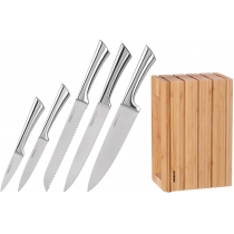 Набір ножів з блоком Ardesto Black Mars, 6 предметів, нержавіюча сталь, бамбук