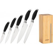 Набір ножів з блоком Ardesto Gemini, 6 предметів, нержавіюча сталь, пластик, бамбук