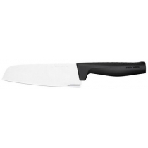 Кухонний ніж поварський Santoku Fiskars Hard Edge, 16.1см, нержавіюча сталь, пластик, чорний