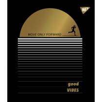 Зошит 96 аркушів, клітинка, "Good vibes" мат. ВДЛ+ УФ-спл+Pantone Gold