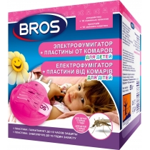 Інсектицидний засіб Електрофумігатор д дітей+10 пластин в комарів ТМ Bros