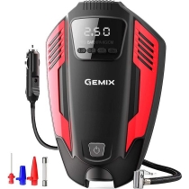 Автокомпресор GEMIX Model E black/red поршневий, цифровий манометр, функція AUTOSTOP, ліхтарик, 35 л