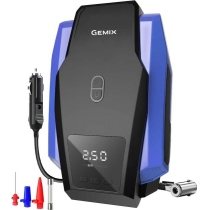 Автокомпресор GEMIX Model G black/blue поршневий з сумкою, цифровий манометр, функція AUTOSTOP, ліхт