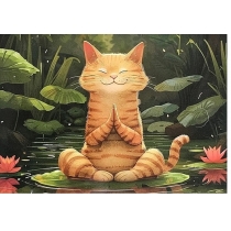 Художня листівка  MriyTaDiy, модель 01 "Медитуючий котик"