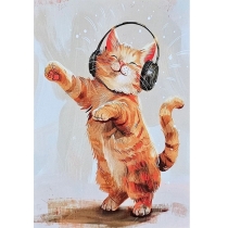 Художня листівка MriyTaDiy, модель 30 "Танцюючий котик"