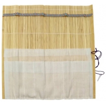 Пенал для пензлів,бамбуковий, нат.колір+тканина (33х33см), (14509)D.K.ART & CRAFT