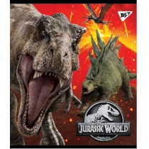 Зошит 48 аркушів, клітинка "Jurassic world" Ірідіум+гібрід.виб.лак