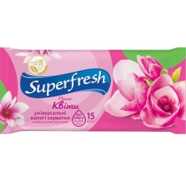 Серветка волога Superfresh Flower 15 шт. (120 шт/ящ)