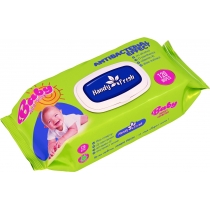 Вологі серветки 120 шт клапан Handy Fresh Baby antibacterial