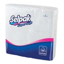 Серветки паперові SELPAK, 2 шари, 33 х 33 см, 50 шт, білі