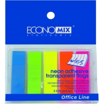 Стікери-закладки Economix, 12х45, пластикові