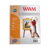 Фотопапір WWM A4, глянцевий "тканина", 200 г/м2, 10 арк.