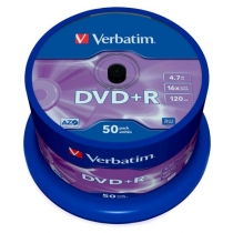 Диск DVD+R  Verbatim Cake 4.7Gb, 50шт, 16х