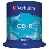 Диск CD-R Verbatim Cake Extra 700 Mb, 100шт, 52x