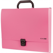 Портфель пластиковий A4 Economix на застібці, 1 відділення, рожевий