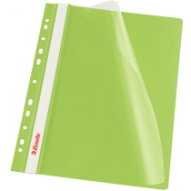 Швидкозшивач Esselte VIVIDA А4 з прозорим верхом і перфорацією, колір "зелений", уп/10шт
