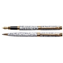 Набор: ручка шариковая и ручка перьевая SZ.LEQI Marble, серый