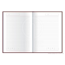 Діловий записник VIVELLA, А6, м’яка обкладинка, гумка, білий блок лінія, бордо