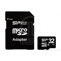 Карта пам'яті microSDHC 32Gb SiliconPower, кл.10 + SD адаптер